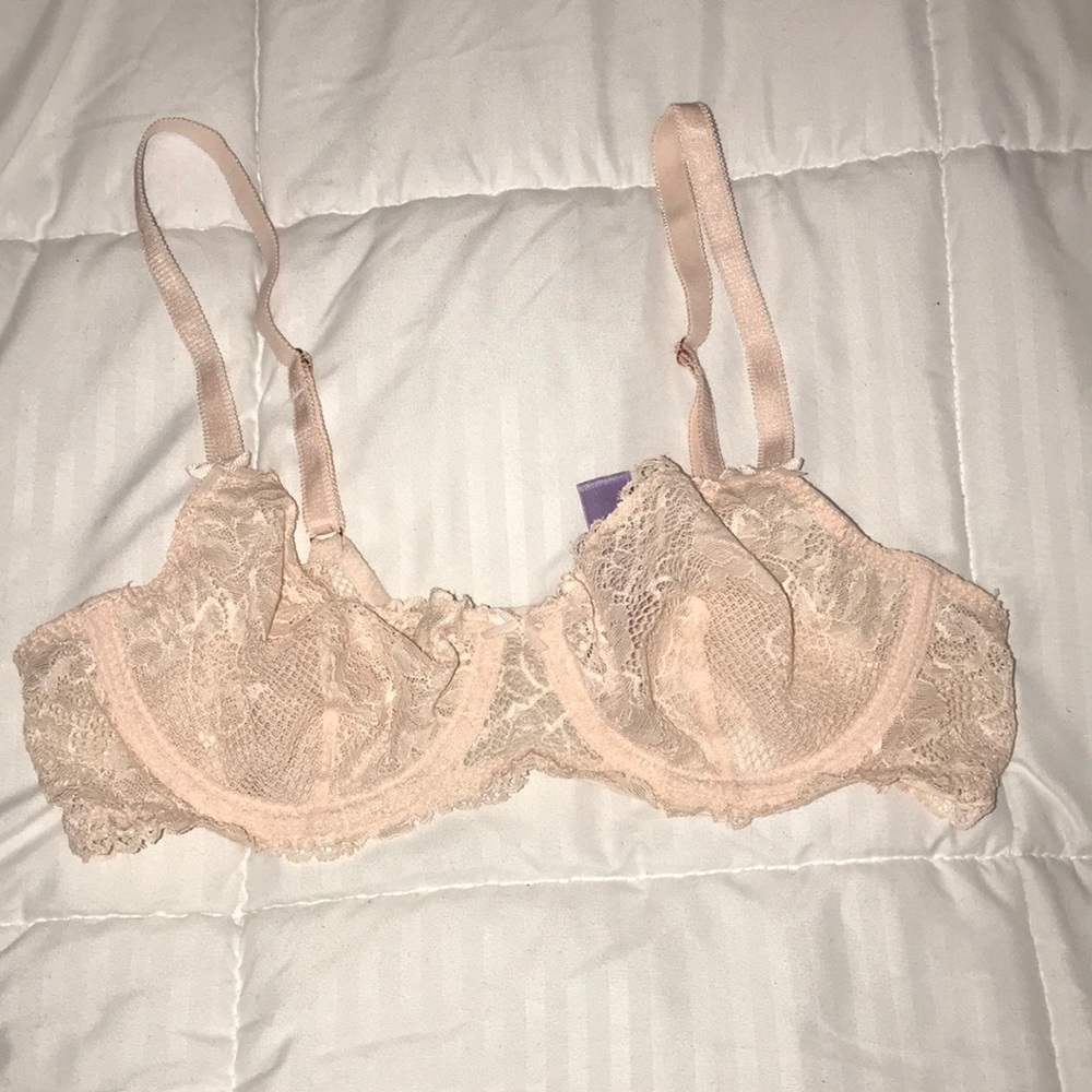 Pale light pink bra lace